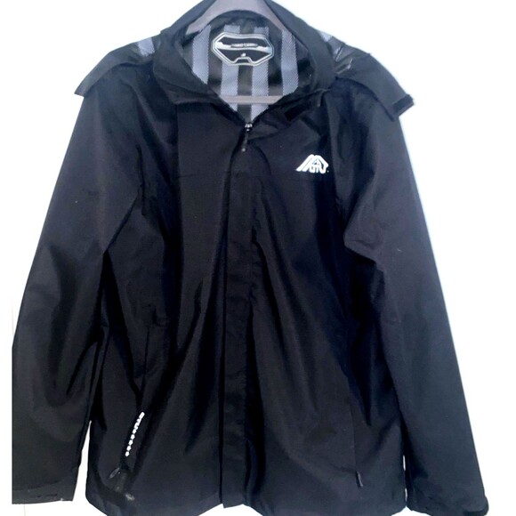 OTU Hooded Lightweight Jacket Men's Mesh Lined Full Zip Softshell Black Medium - Picture 2 of 6